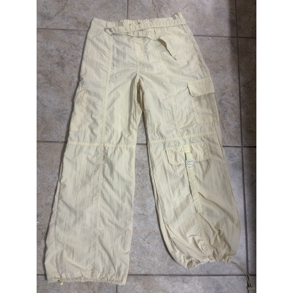 No Boundaries Yellow Y2K Parachute Cargo Pants Size 4-6 Streetwear